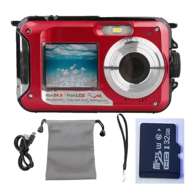 24MP Dual-Screen Waterproof HD Digital Camera, Model HD268 - 11