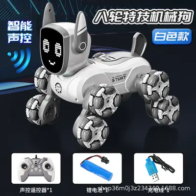 Çocuk akıllı robot köpek oyuncak, sesle kontrollü, 8 tekerlekli - 9