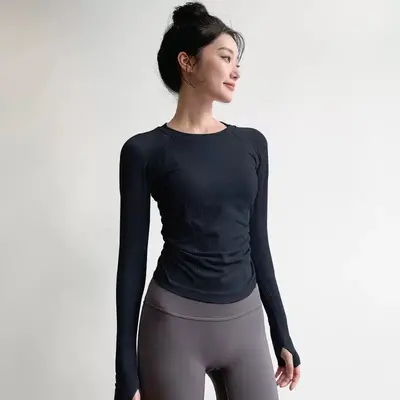 Women's Long-Sleeve Yoga Top, Slim Fit, Quick-Dry - 10