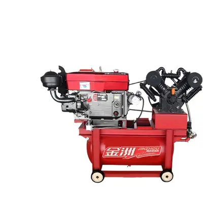 Diesel Mobile Air Compressor with Automatic Control for Tire Repair, Dual Tank - 6