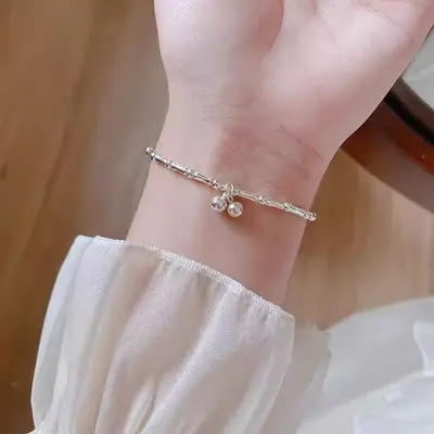 S925 Silber-Perlenarmband, minimalistisches Design - 7