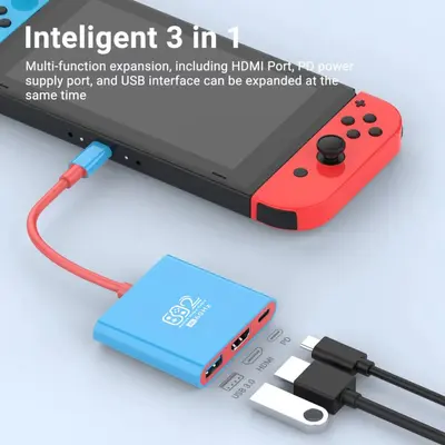 3-in-1 USB-C docking station for ROG mobile phones, tablets, and Nintendo gaming consoles 3in1 docking station