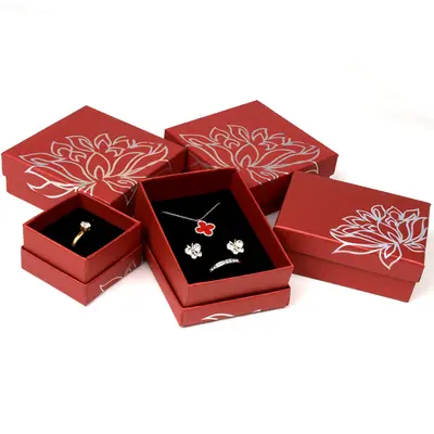 Karton-Schmuckset Gold und Silber Verpackungs-Lagerkiste Box Armband Armband Ring Halskette Halskette Ohrringe Ring Geschenkbox - 7