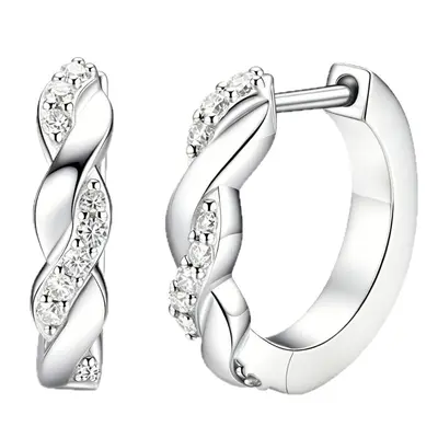 Geometric Moissanite Earrings, S925 Silver, Light Luxury Style