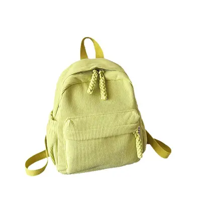 Stylish Corduroy String Backpack, New Travel Lightweight School Bag, Daily Use Backpack for University Students - 6