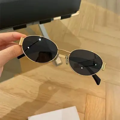 Çok Çeşitli Sınır Ötesi Yeni Model Arc de Triomphe Güneş Gözlüğü Oval Metal Çerçeve Kadın Moda Sokak Fotoğrafçılığı Güneşlik Gözlük 8822 - 7