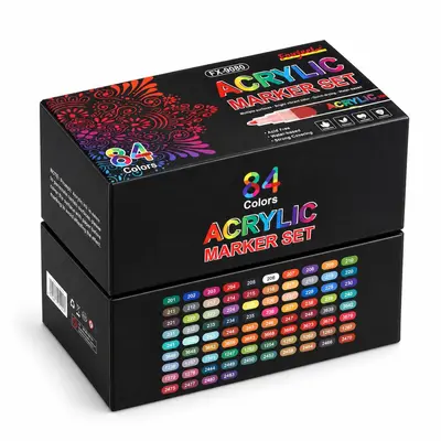 84 renk akrilik marker seti, 0.7 çizim ve grafiti - 6