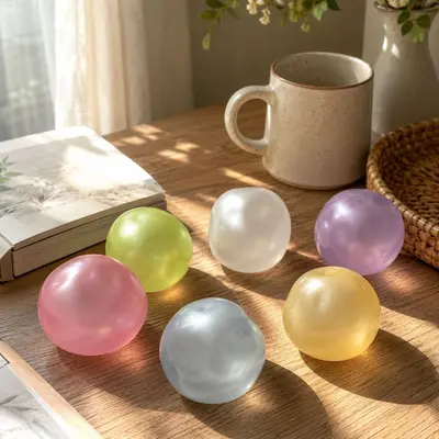 Xiaohongshu Cross-Border Bestseller Coconut Oil Handmade Ball Squishy Fidget Stress Relief Toy, High-Looks, Moldable, Ultra Stress-Relief Ball