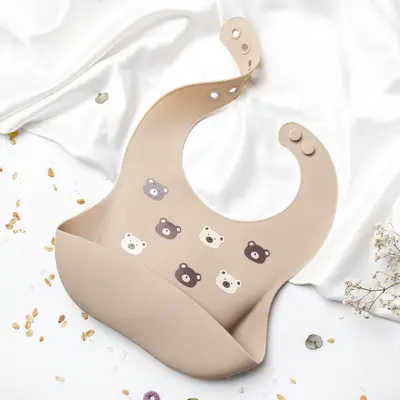 INS-Stil Kinder-Silikonlatz Baby-Fütterungslatz 3D wasserdichter Latz waschbar Speicheltuch - 8