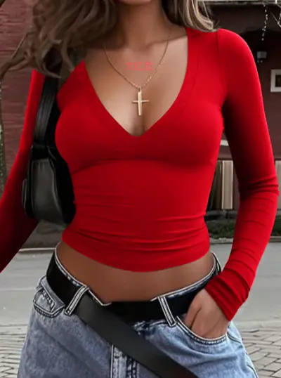 Y2K Slim-Fit Long-Sleeve Tank Top T-Shirt for Women, Autumn Winter 2026 - 12