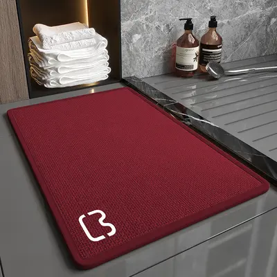 Thickened Linen Bathroom Mat, Absorbent and Non-Slip - 12