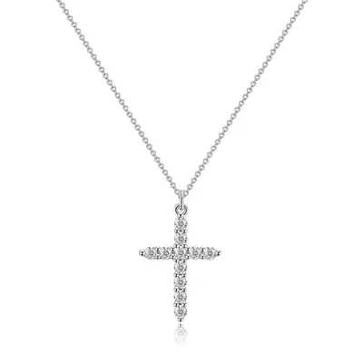 Fade-resistant after bathing ~ S925 sterling silver full-stone cross pendant American hip-hop versatile niche design - 11