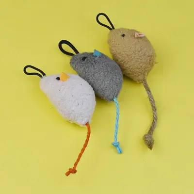 Steel Wire Cat Teaser Wand with Replacement Mouse Head