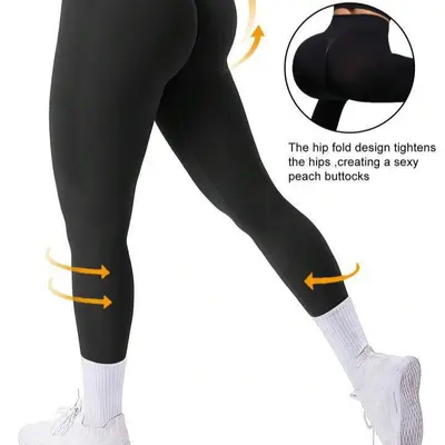 Üretici sınır ötesi şeftali kalça dikişsiz yoga pantolonu antrenman elastik fitness pantolonu spor pantolonu kadın toptan yoga taytı - 4