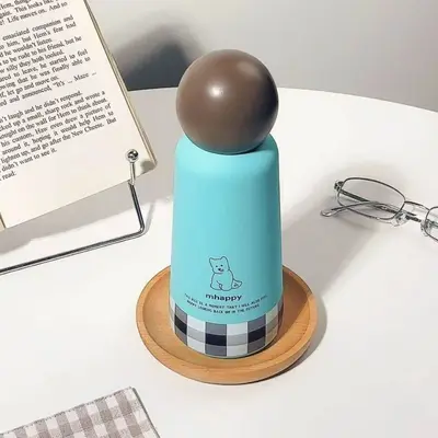 Minimalist yuvarlak termos bardak, köpek desenli, taşınabilir, açık hava için - 8