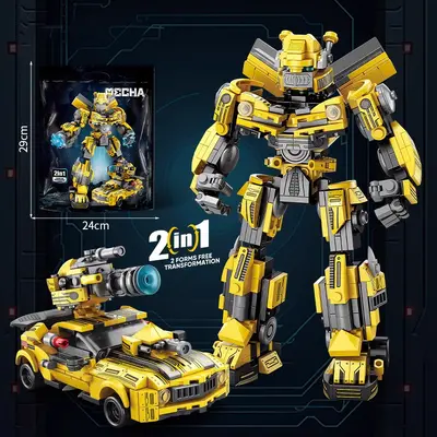 Mit LEGO kompatibles Transformers-Bausteinset Bumblebee und Optimus Prime, ab 6-12 Jahren - 7