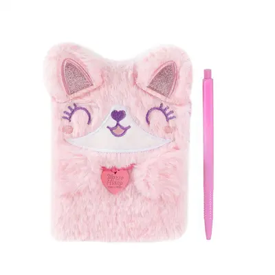 Cartoon-Tier Plüsch-Notizbuch-Set mit Stift für Kinder