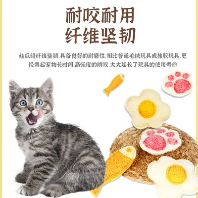 Natural loofah pet toys for cats and fish