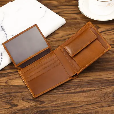 Retro Hakiki Deri Erkek Cüzdan, RFID Korumalı, Çok Bölmeli - 7