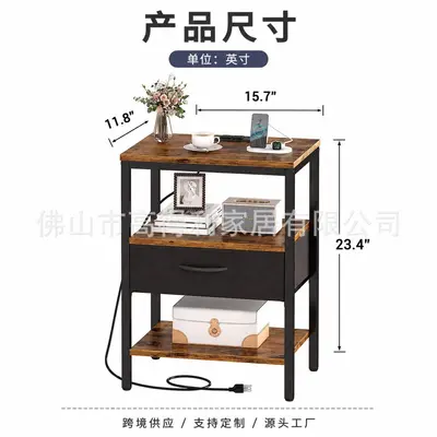 Movable multi-layer bedside cabinet with drawer
