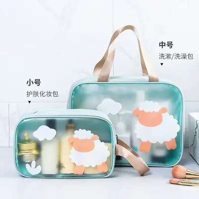 Large capacity makeup bag with dry wet separation - 4
