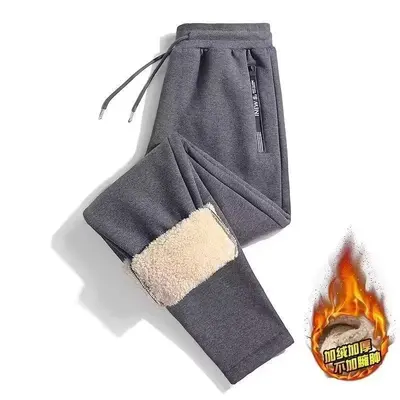 Herren Winter-Freizeithose, gefüttert, lockere Passform, Bündchen - 7