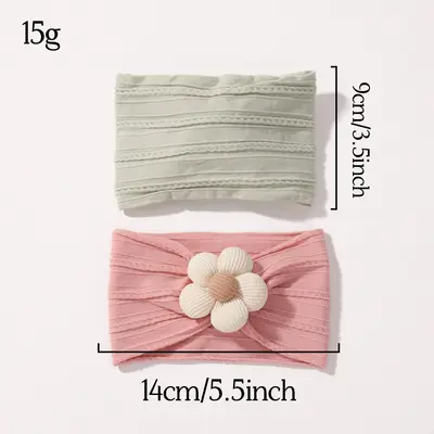 Baby Headband Set, Soft Nylon, Flower Design