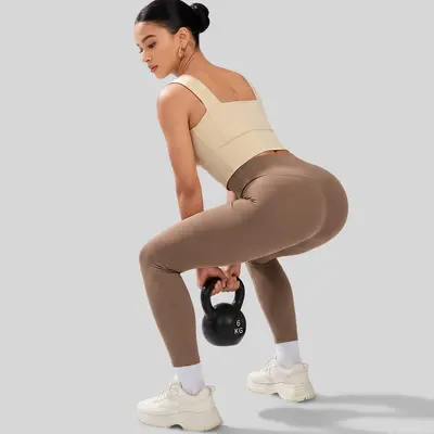 Juyitang No T-Line Peach High Waist Hip Lifting Stretch Naked Feeling Open Women Running Sports Tight Yoga Pants - 5