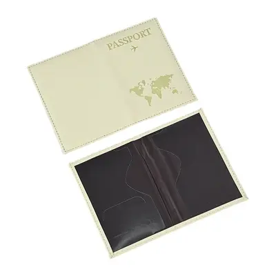 PU Leather Passport Cover with Airplane Map Travel Design