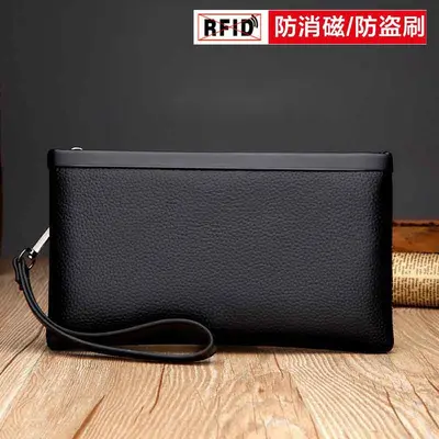 Men's Soft Leather Clutch Bag, Large Capacity, Business Style - 7