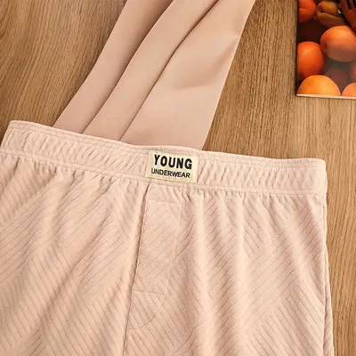 Herren-Boxershorts aus Baumwolle, antibakteriell, einfarbig, locker geschnitten