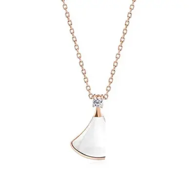 White mother-of-pearl necklace collarbone chain - 12