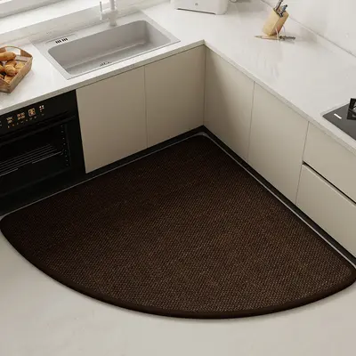 Woven Patterned Fan-Shaped Kitchen Mat, Water and Oil Absorbent, Non-Slip - 9
