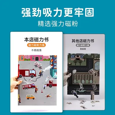 儿童反复贴纸书益智粘贴贴纸2-3-4岁宝宝磁力贴画书卡通早教玩具