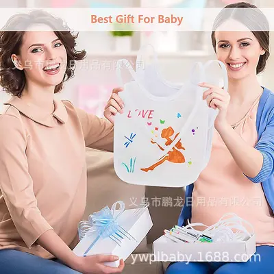 Beyaz Çocuk Boyama Önlüğü, DIY Bebek Mama Önlüğü