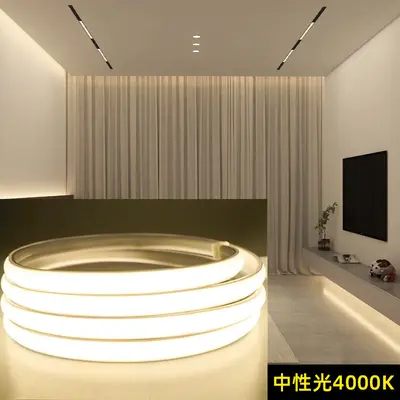 COB LED Şerit Kendinden Yapışkanlı Yatak Odası Arka Duvar Başucu Atmosfer Işığı Ayarlanabilir Parlaklık LED Işık Şeridi 220V Anahtar Fiş - 8