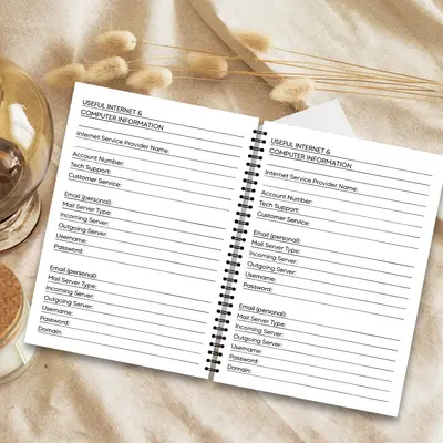 A5 Password-Protected Notebook, 100-Page Spiral Sketchbook