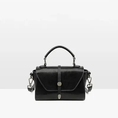 Damen-Handtasche im Retro-Stil mit schlichter Schultertasche - 2