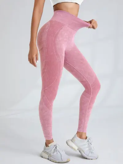 Dikişsiz yoga pantolonu kadın, kum yıkama, hızlı kuruyan, tırnak kaldırıcı - 12