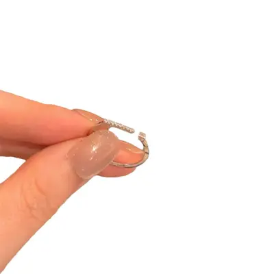 Zircon stone minimalist ring for women, stackable design - 6