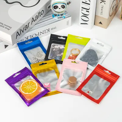 Frosted ziplock bag, aluminum foil self-adhesive bag, transparent yin-yang bag, colored ziplock bag, window plastic ziplock bag, jewelry packaging bag