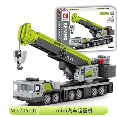 中国积木儿童2025新款工程车系列挖掘机吊车起重机男孩子拼装玩具