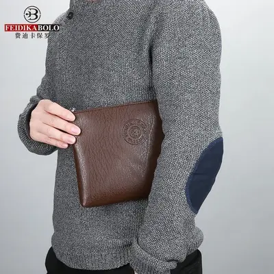 Men's Clutch Bag in PU Leather with Large Capacity Wallet Compartment - 4