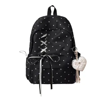 Polka Dot Bow Junior High Girls' Backpack Large Capacity - 6