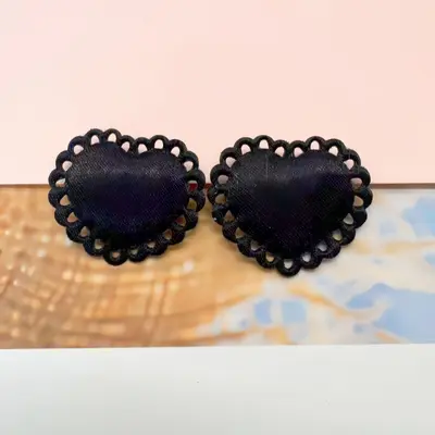 Light-colored satin heart bow hair clip, DIY handmade accessory - 12