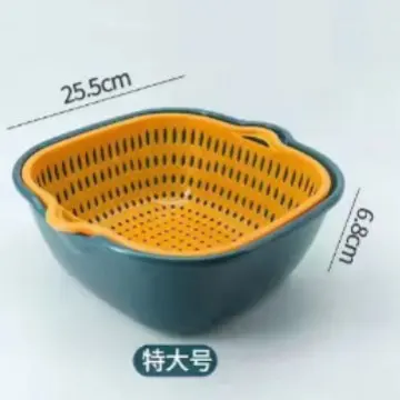 塑料双层洗菜盆沥水篮子厨房多功能客厅家用水果盘洗水果菜篮子 - 10