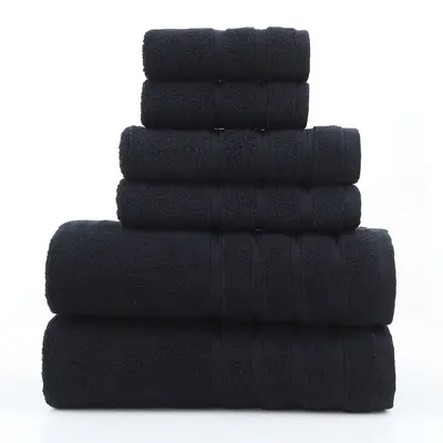Cotton towel set 6-piece twill weave combed cotton bath and hand towels - 7
