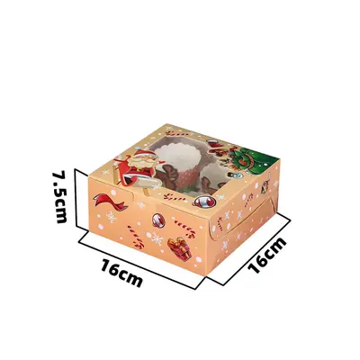 Weihnachts-Kuchenverpackungsbox für Muffins, 4, 6 oder 12 Stück - 8