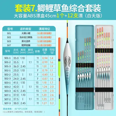 Day and Night Fishing Float Set, High Sensitivity, With Box - 12