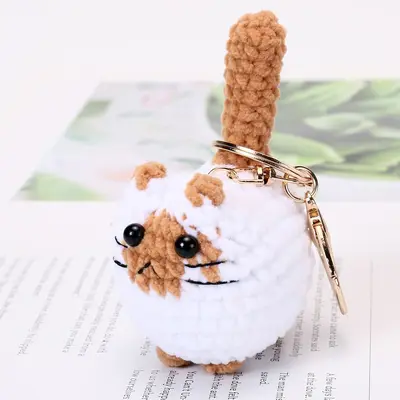 Handmade Crochet Cat Bag Charm, Gift for Students and Couples - 10